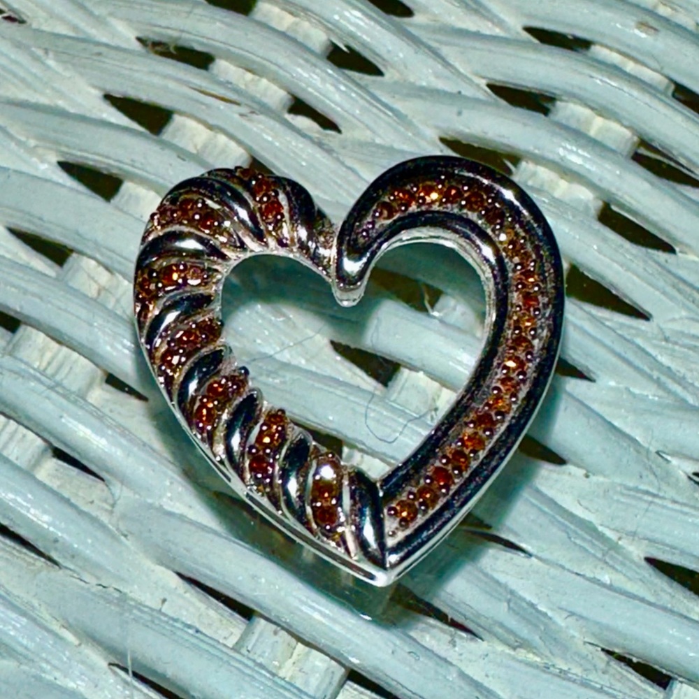 Affinity Heart Shaped Red Diamond SS Pendant